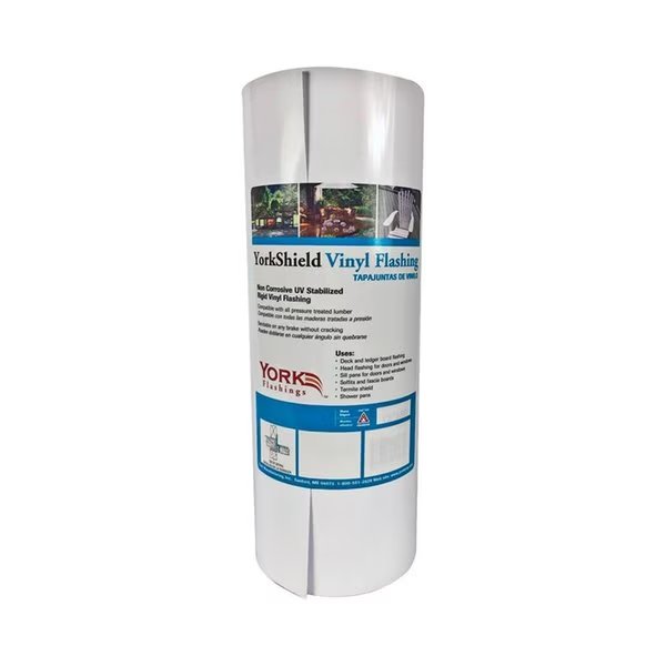 10 in. x 600 in. White Vinyl Roll Flashing, York, Mfr#: YO6449